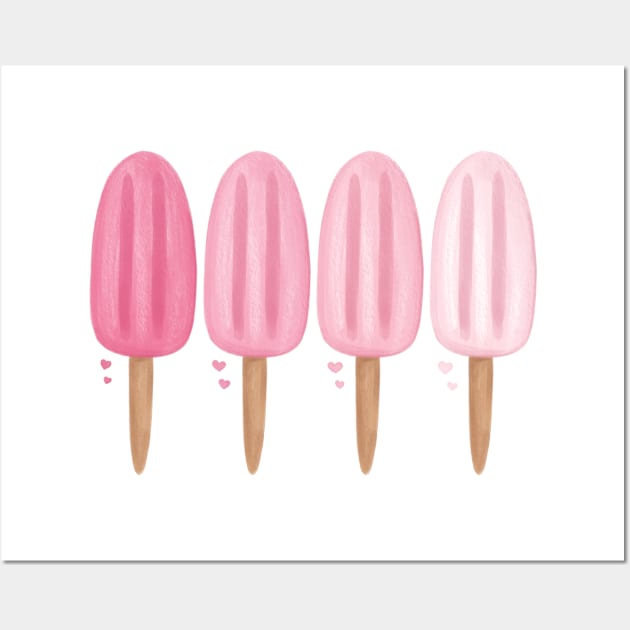 Pink Popsicles Wall Art by The Pretty Pink Studio